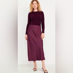 Old Navy Satin Midi Skirt